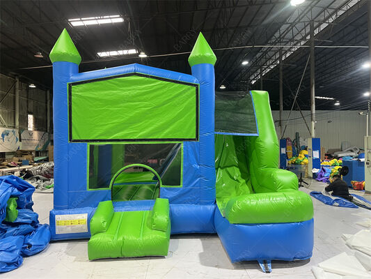 Green Jumping Castle Customisable Castle Inflatable Bounce & Slide Combo