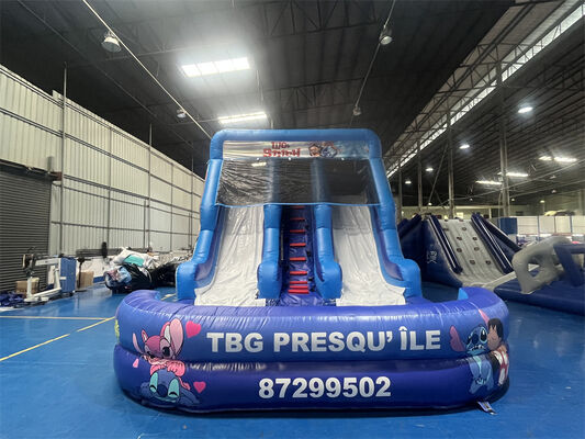 Seluncuran Tiup Tiga Jalur Bertema Lilo & Stitch | Seluncuran Air Anak Kualitas Komersial