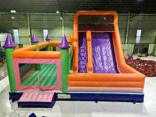 Warna-warni Istana Putri rumah bouncing kembung dengan slide ️ Komersial-Kelas Anak ️ Partai Jumper
