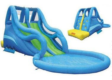 Blue Kidwise Inflatable Water Slide Dan Pool / Inflatable Outdoor Water Slide