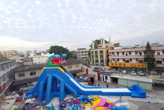 Seluncuran Air Tiup Naga Taman Hiburan Dewasa Super Slide