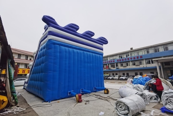 Outdoor Cool Wave Inflatable Water Slide 10mL * 7mW * 6mH Disesuaikan