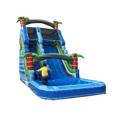 Jungle Theme Tree Amusement Inflatable Water Slides Untuk Taman Rumput