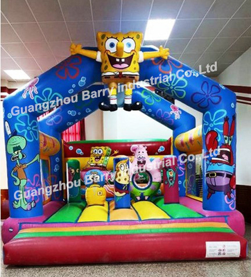 18OZ PVC Inflatable Bouncer House Berwarna-warni Meledakkan Castle Dan Slide