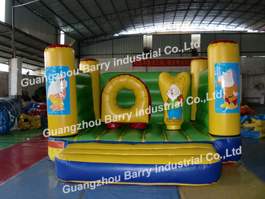 18OZ PVC Inflatable Bouncer House Berwarna-warni Meledakkan Castle Dan Slide