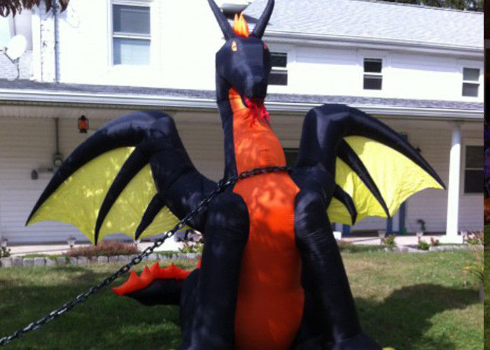Halloween Dekorasi 9 Ft.  H Proyeksi Inflatable Fire / Ice Dragon With Wings