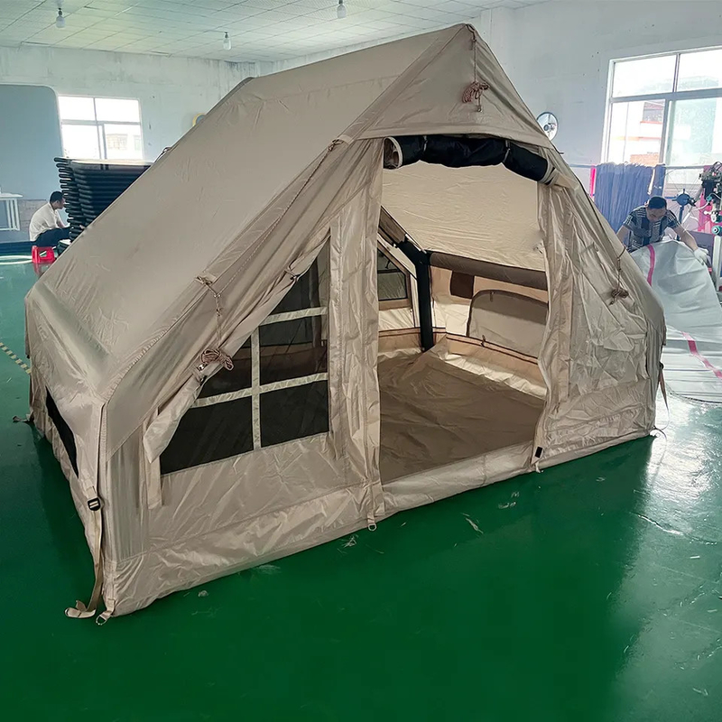 Pembukaan Cepat Tenda Berkemah Tiup Rumah Tiang Udara Kapas 4 Orang Tenda Perjalanan Bergerak