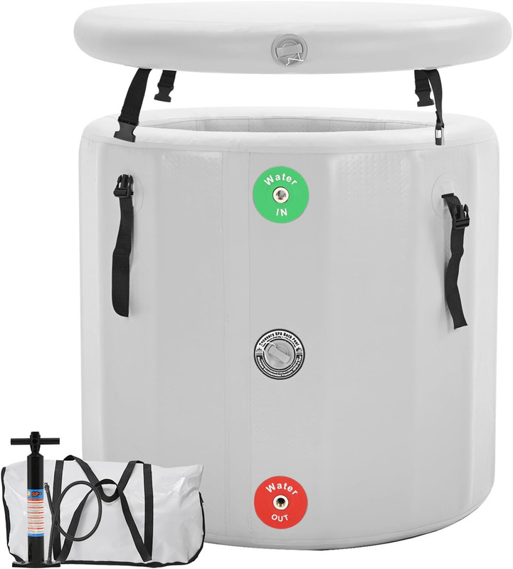 Kuil Air Lapisan Portable Inflatable Ice Bath Tub PVC Drop Stitch Hot Tub Dengan Pompa Tangan Dan Kit Perbaikan