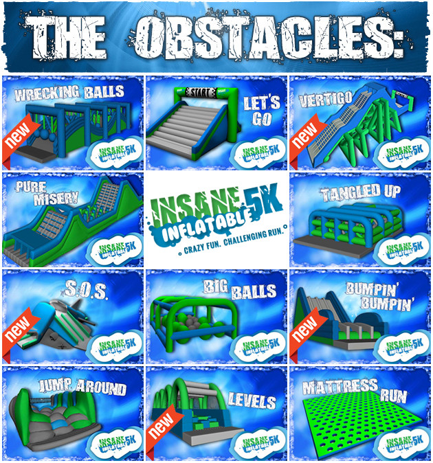 Pvc Tarpaulin Komersial Insane 5km Inflatable Run Dengan Air Blower Untuk Acara Komersial