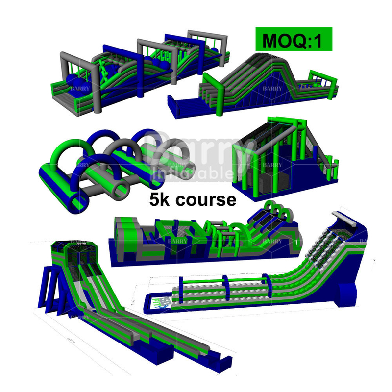 Komersial Outdoor Inflatable Obstacle 5k Greed Giant Adult Blow Up Obstacle Course 5k Untuk Peralatan Sewa Pesta