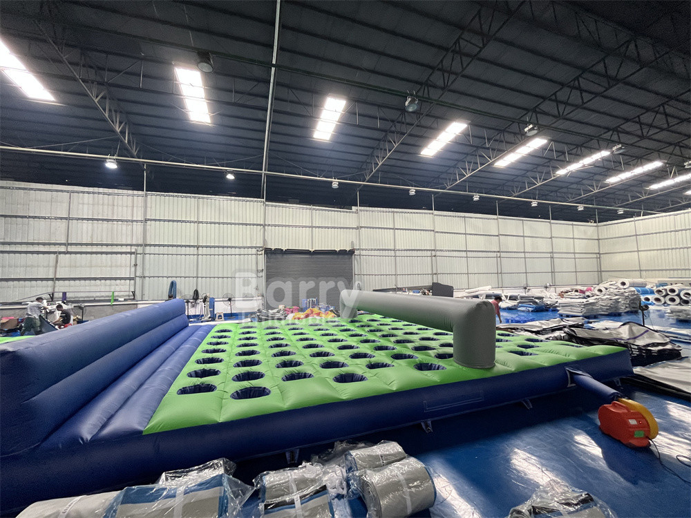 17.5m(L) X7.4m(W) X1.2m(H) Pvc Tarpaulin Inflatable Mattress Run Untuk Insane Inflatable 5k Obstacle Course Run
