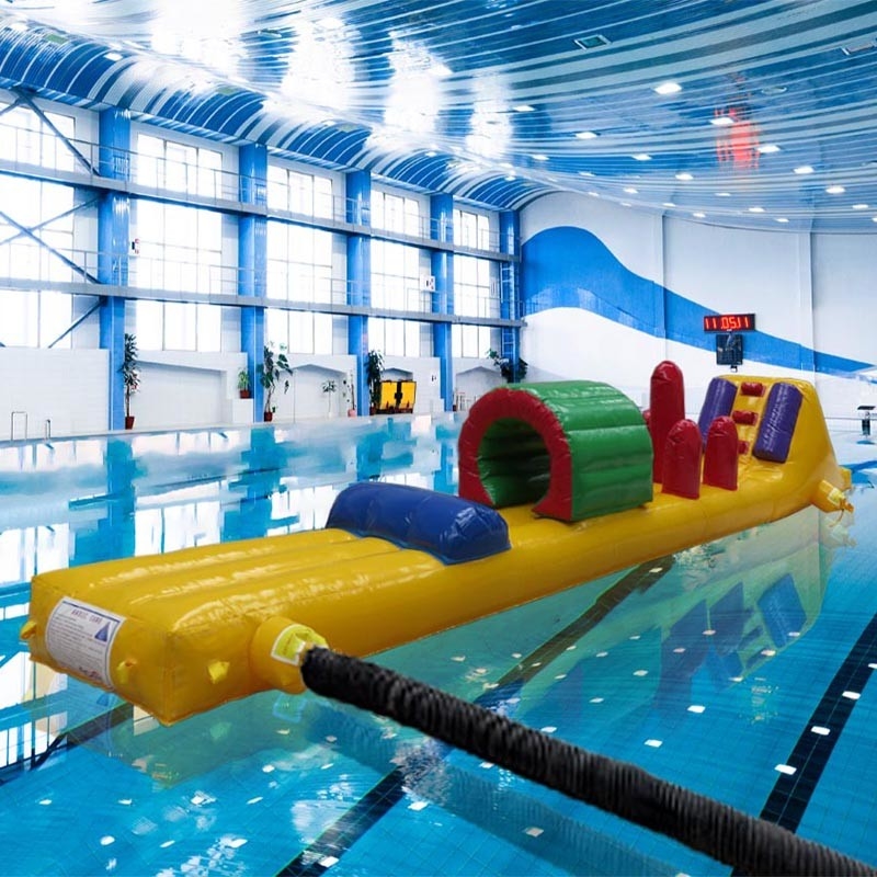 Single Lane 8m Junior Challenge Pool Float Inflatable Aqua Run Untuk Lari Kolam Renang