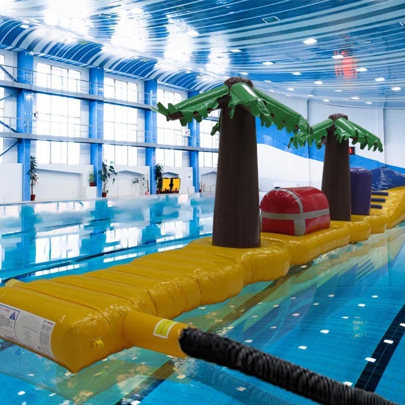 Waterproof Welded Obstacle Run Permainan Air 13.8M Pirates Treasure Pool Terduga Air Berlari