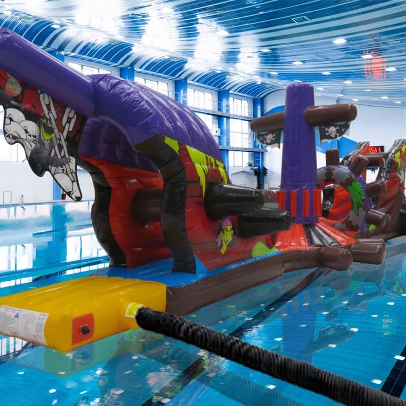 Disesuaikan 12.5M Ghost Kapal Kolam Kolam Air Tertiup Up Air Hambatan Kursus Untuk bermain kolam renang