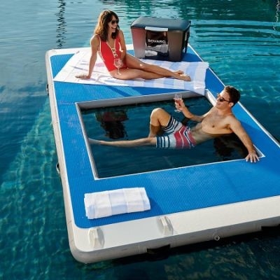 Yacht Outdoor Sports Drop Stitch Kolam Renang Laut Air Terjun Laut Kolam Renang Laut Dengan Jaring Anti ubur-ubur