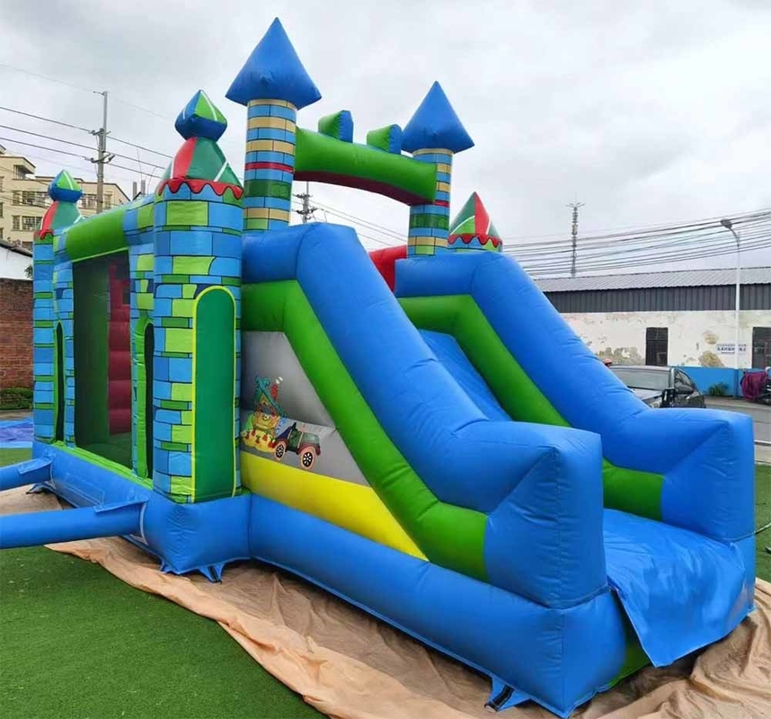 Pengiriman cepat Bouncer inflatable PVC Bahan Combo Bounce House Dengan Slide Dan Basket Hoop