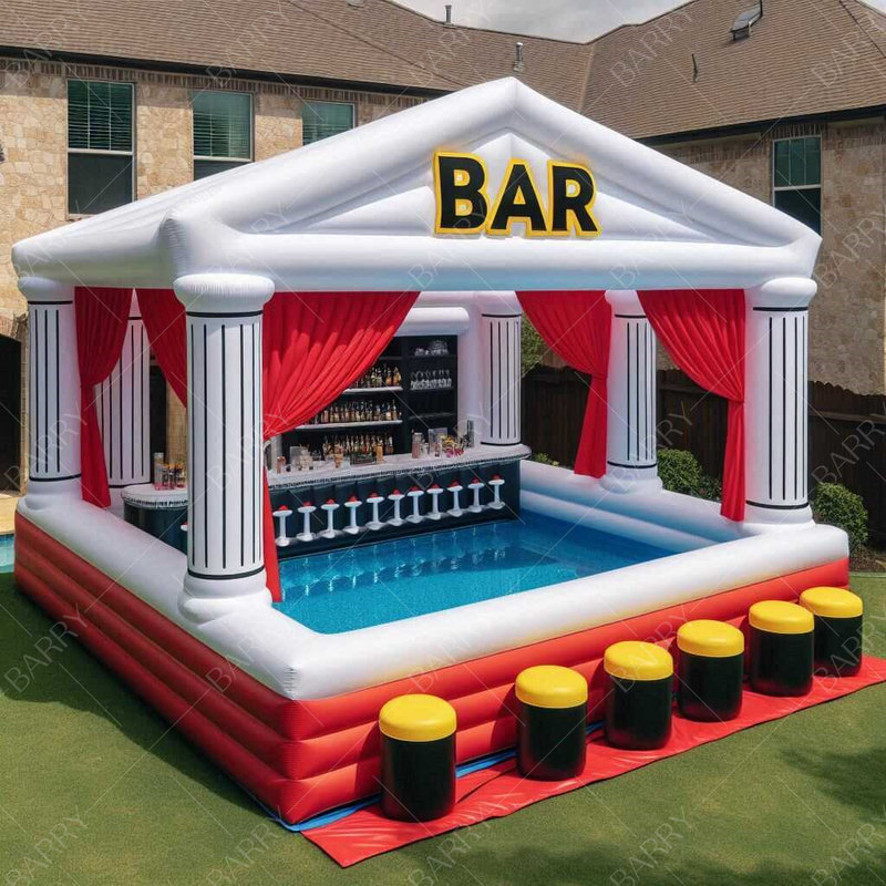 Backyard Floating Inflatable Water Pool Bar Dengan Kolam Renang Inflatable Pool Bar Untuk Dewasa Dan Anak-anak Party Game Sport