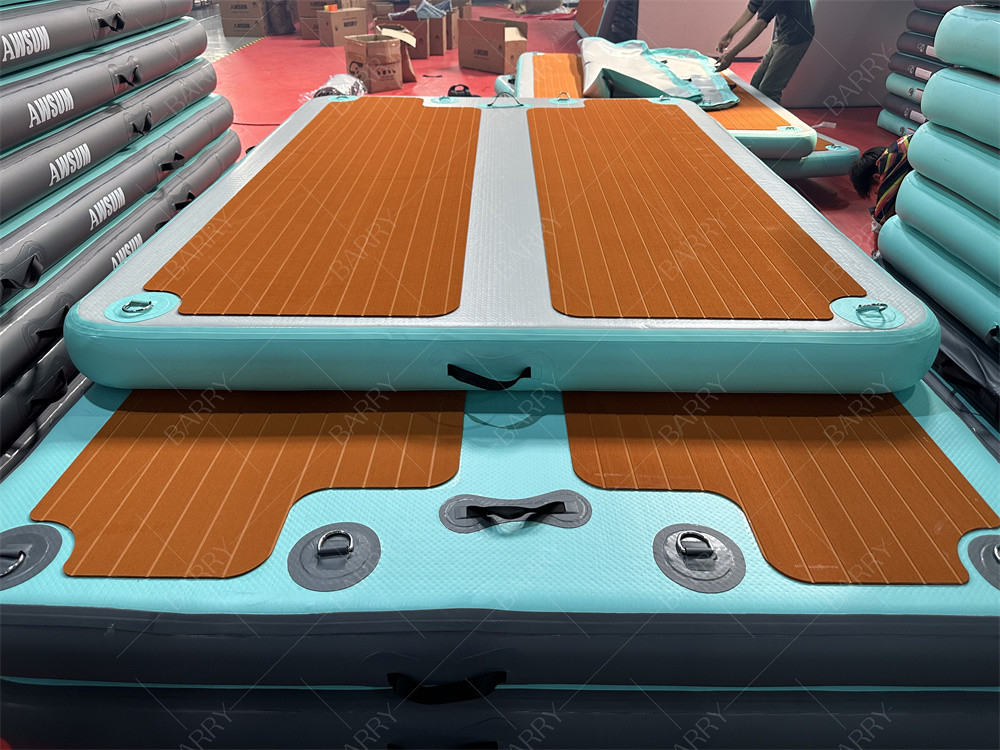 2.4×1.8x0.15m Dropstitch Inflatable Boat Jet Ski Dock Air Terapung Swimming Mat Pulau