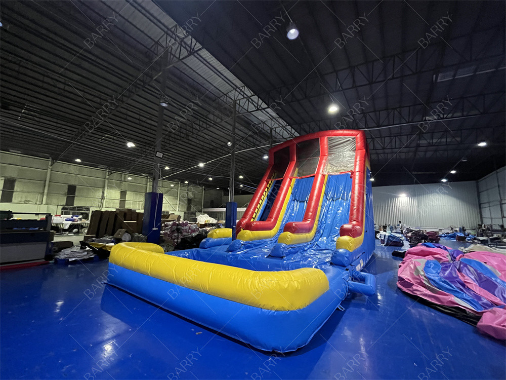 10.5x5.4x6.6m Komersial Double lane Giant Inflatable Water Slide Jumper Bouncing Moon Bounce Water Slides untuk kolam renang dewasa