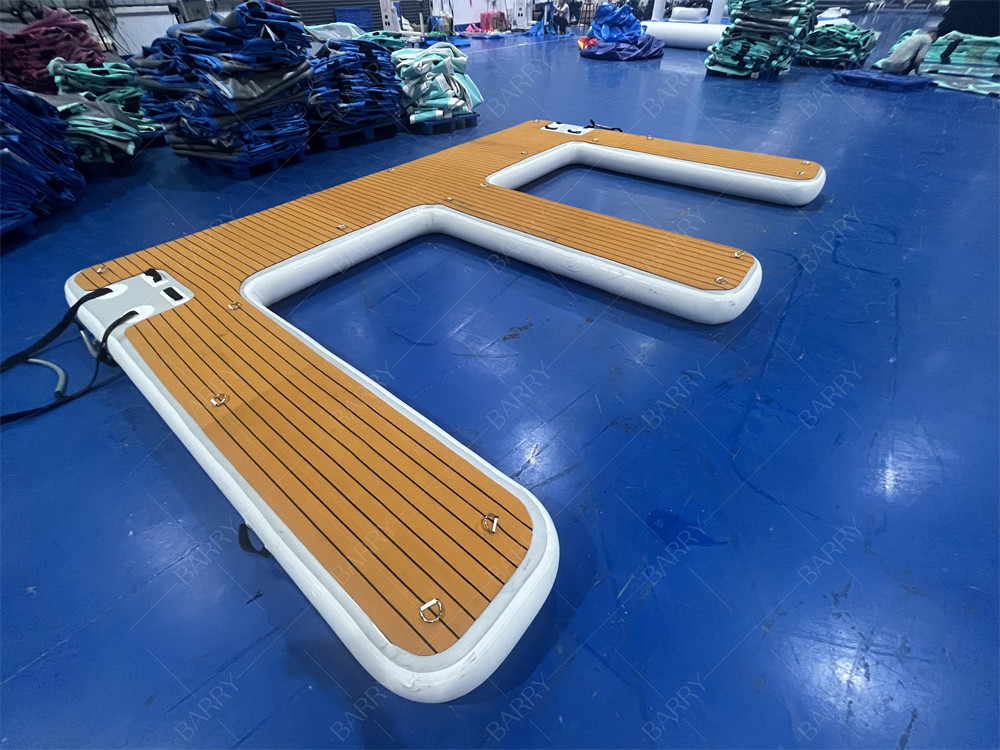 Kualitas tinggi kustomisasi inflatable dock dek E bentuk platform terapung Air Pontoon inflatable dock