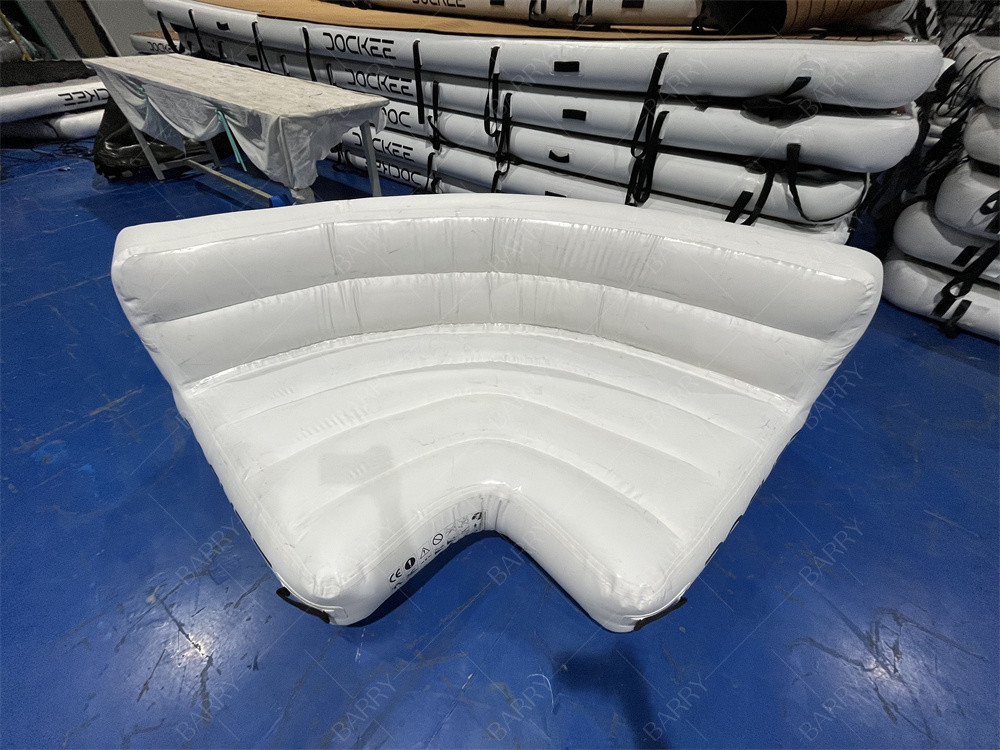 Komersial Kelas PVC Olahraga Air Inflatable Swim Floating Island Putih Inflatable Swim Floating Raft Sofa untuk Yacht