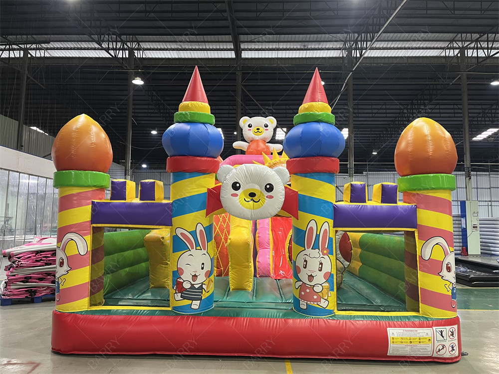 Kebun Binatang Serius Beruang Kelinci Anak-anak Kecil Bouncy Castle Taman Tema Fun City Untuk Anak-anak