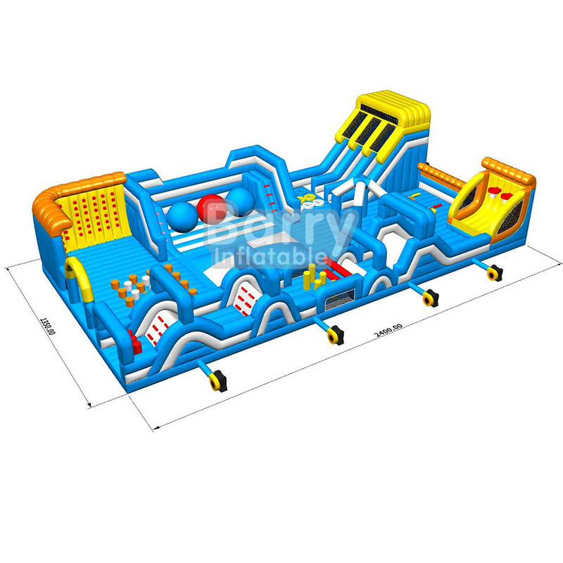Anak-anak dewasa taman hiburan taman bermain indoor besar bounce rumah dengan slide rintangan kursus
