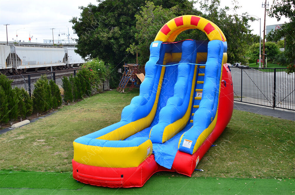 Perosotan Air Ganda 15 kaki dengan Kolam Besar Perosotan Air Tiup untuk Anak-anak