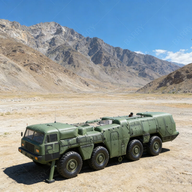 Produk Iklan Tiup Skala Penuh Truk Kargo Militer Tiup Umpan Inflasi Cepat dan Bahan Tahan Air yang Diperkuat Tahan Lama untuk Taktis