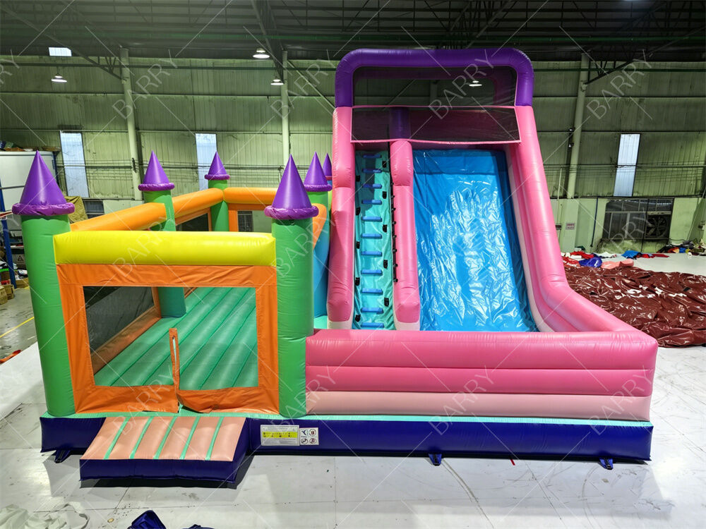 Warna-warni Istana Putri rumah bouncing kembung dengan slide ️ Komersial-Kelas Anak ️ Partai Jumper