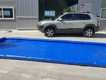 Flexible Blue Car Wash Mats Water Containment Printing Double - Tripple Stitch