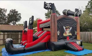 Disesuaikan Double Lane Bajak Laut Slide Inflatable Jumping Bouncer Slide Combo