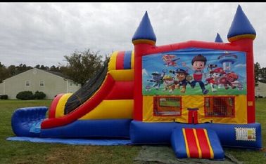 Keselamatan Kartun 3 in 1 Combo Personalized Jumping Castle Dengan Slide