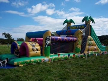 Anak-anak Rintangan Tiup Run EN14960 Jungle Inflatables Besar