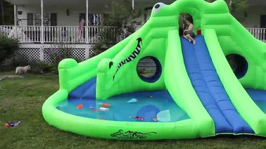 Taman Air Tiup Komersial, Kolam Renang Air Slide Tiup Hijau