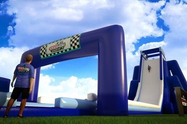 Kustom  Inflatable Blue Atau Red Inflatable Water Slide Untuk Dewasa