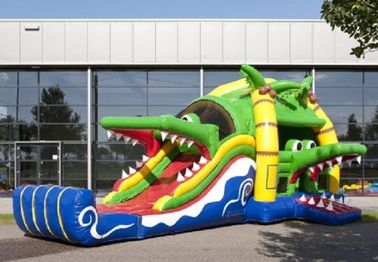 Crocodile Jumping Castle Mengembang Combo Terbuka Dengan CE / UL Blower