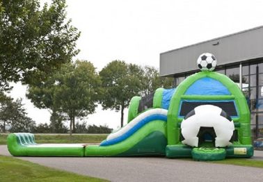Amazing Soccer Inflatable Jumping Castle Combo Dengan Water Slide