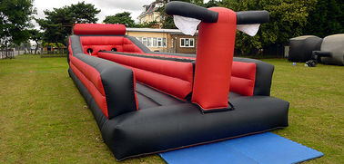 2 Jalur Inflatable Bungee Run Race Outdoor Inflatable Games Untuk Kompetisi
