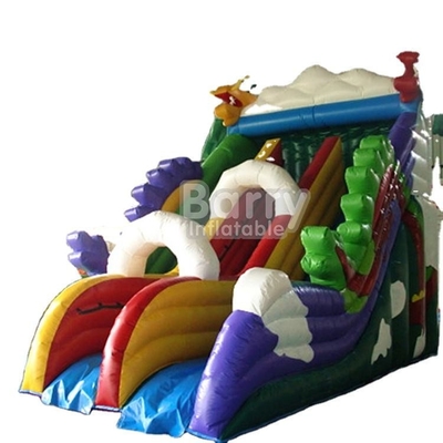 PVC Tarpaulin Rainbow Commercial Inflatable Water Slides Untuk Anak-Anak