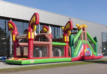 Disesuaikan Cow Boy Run Huge Inflatable Obstacle Course Untuk Remaja