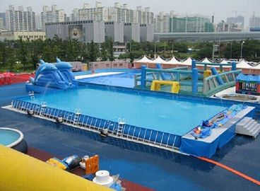 Durable Backyard Ground Metal Frame Renang Biru Inflatable Kolam Renang 0.9 PVC Tarpaulin