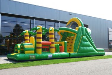 Plato PVC Green Rent Inflatable Kendala Course Halaman Belakang Inflatable Outdoor Play Equipment