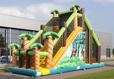 Mega Run Kids Inflatable Obstacle Course Games Dengan Dinding Panjat Tebing