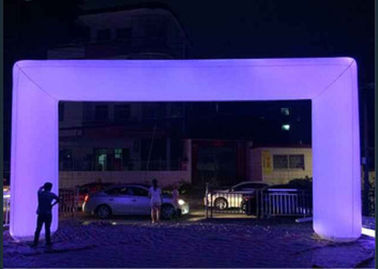 Besar Inflatable Advertising Produk Kuadrat Purple Inflatable Led Light Arch