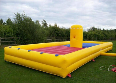 Yellow 35x12ft Inflatable Game Interaktif Eliminator Disesuaikan Jalankan Bungee Run