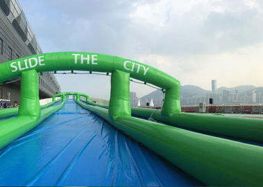 Populer 300 Meter Panjang Carzy Besar Inflatable Slide Air Sealed PVC Tarpaulin