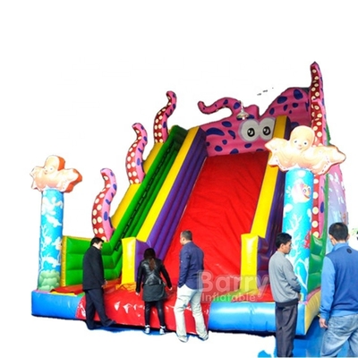 Kids Octopus PVC 0.55mm Seluncuran Air Tiup Jalur Ganda
