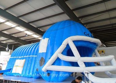 Besar Blue Black American Raiders Inflatable Football Helmet Tunnel