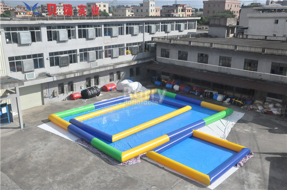 Kolam Air Portabel Keluarga Tiup 0.9mm Warna Kuning Biru Hijau